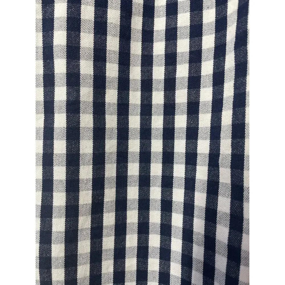 J Crew Navy Blue Gingham Martie Pants 8 Ankle